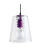 MAISON Suspension verre acier 18x18x90 cm Violet