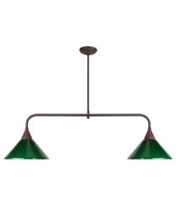 TOMBANTE Lustre billard acier 90x90x70 cm Marron et vert