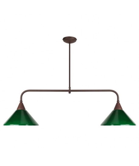 TOMBANTE Lustre billard acier 90x90x70 cm Marron et vert