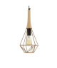 OLYMPIA Lampe baladeuse Bois hetre   15x15x35cm  Cuivre/Noir