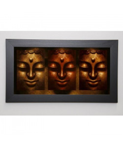 MAHAYANA Image encadrée Buddha in Three Lights 29,7x57 cm Marron