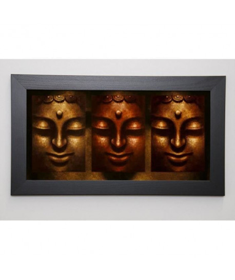 MAHAYANA Image encadrée Buddha in Three Lights 29,7x57 cm Marron