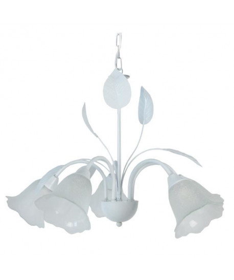 Lustre Eglantine 5 lumieres E14 15 W Blanc