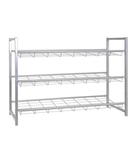 Etagere rangement chaussures Lasper 80x60x30 cm aluminium