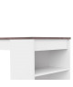 CURRY Table bar de 2 a 4 personnes style contemporain blanc mat et effet béton  L 115 x l 50 cm