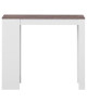 CURRY Table bar de 2 a 4 personnes style contemporain blanc mat et effet béton  L 115 x l 50 cm