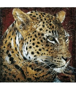 Affiche papier   Portrait de léopard   Arietti    30x30 cm