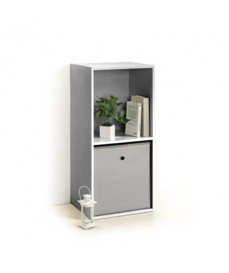 HOMEA Cube de rangement avec 2 niches 67,6x34,4x29,5 cm blanc