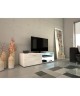 KORA Meuble TV contemporain blanc brillant  L 118cm