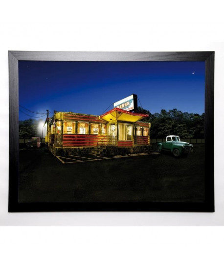 MCLOUGHLIN Image encadrée Route 22 Diner 67x87 cm Bleu