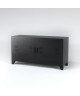 CAMDEN Meuble TV industriel en métal laqué noir  L 119 cm
