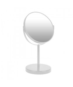 Miroir sur pied grossissant x1 / x2 métal Blanc