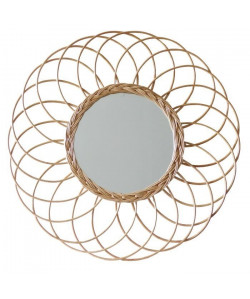 Miroir Daisy en osier Ř70cm  Naturel