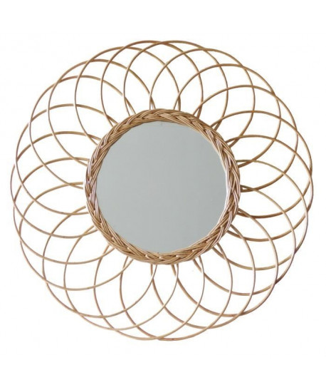 Miroir Daisy en osier Ř70cm  Naturel