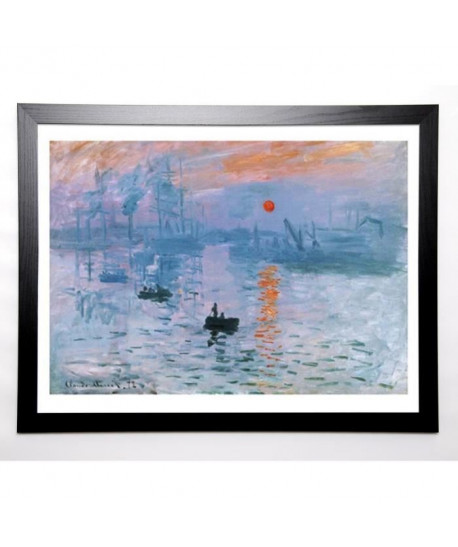 MONET Image encadrée Impression : Soleil Levant 67x87 cm Multicolore