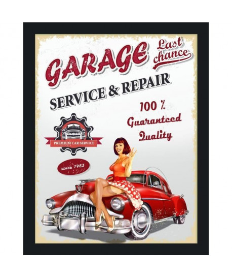 GARAGE GIRL Miroir 40x50 cm  Motif plage imprimé