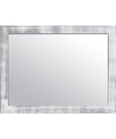 NAPLES Miroir pin 62x82 cm Argenté et blanc