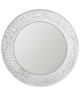 VERONA Miroir rond MDF Ř 80 cm Blanc et argenté