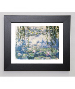 MONET CLAUDE Image encadrée Nymphéas et branches de saules 31x37 cm Bleu