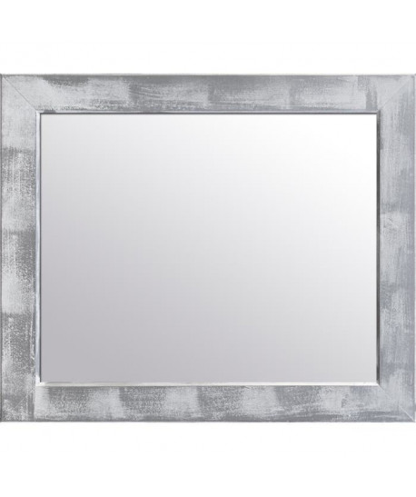 NAPLES Miroir pin 52x62 cm Argenté et blanc