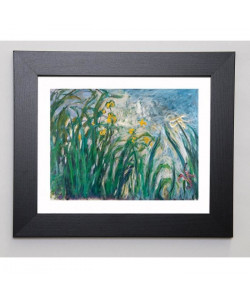 MONET CLAUDE Image encadrée Les iris 31x37 cm Vert