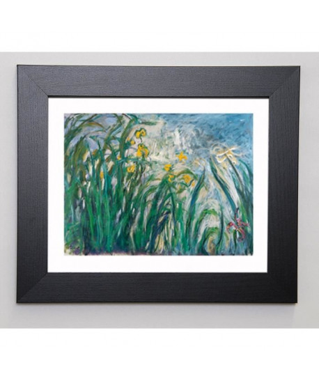 MONET CLAUDE Image encadrée Les iris 31x37 cm Vert