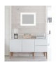 ROME Miroir MDF 57x67 cm Blanc brillant