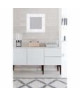 ROME Miroir MDF 67x67 cm Blanc brillant