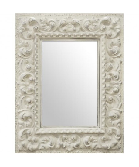 ROCOCO Miroir mdf 70x90 cm Blanc, argenté et rosé