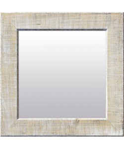 NAPLES Miroir pin 42x42 cm Blanc et gris