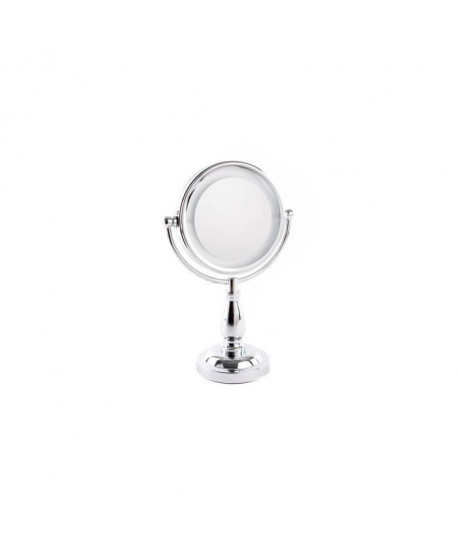 Miroir salle de bain vanitys  métal chrome 15x26 cm lumiere leds x5