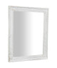 Miroir mural moderne en bois  36,5 x 47 x 3 cm  Finition blanc antique