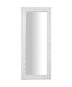 Miroir mural moderne en bois  35 x 82 x 2 cm  Finition blanc antique