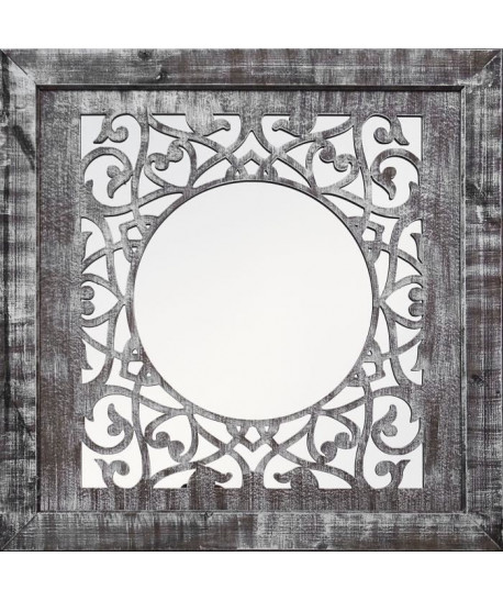 MILAN Miroir MDF 65x65 cm Marron et argenté