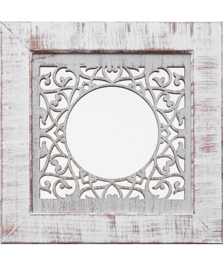 MILAN Miroir MDF 35x35 cm Blanc