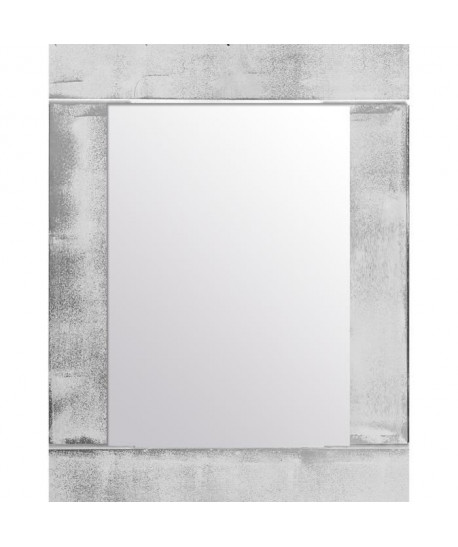 BARI Miroir pin 74x94 cm Argenté et blanc