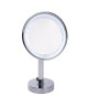 GERSON Miroir grossissant a poser lumineux LED  Chromé  Ř 20 cm  H36 cm