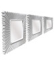 Lot de 3 miroirs carrés classiques  Blanc  25x25 cm