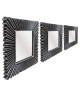 Lot de 3 miroirs carrés classiques  Noir  25x25 cm