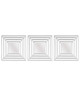 Lot de 3 miroirs carrés abstraits  Blanc  25x25 cm