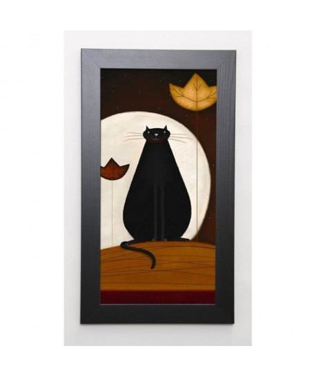 PARRY Image encadrée Cat and the Moon II 29,7x57 cm Marron