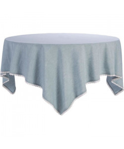 DEKOANDCO Nappe Chinny 100% coton 150x150 cm  Bleu