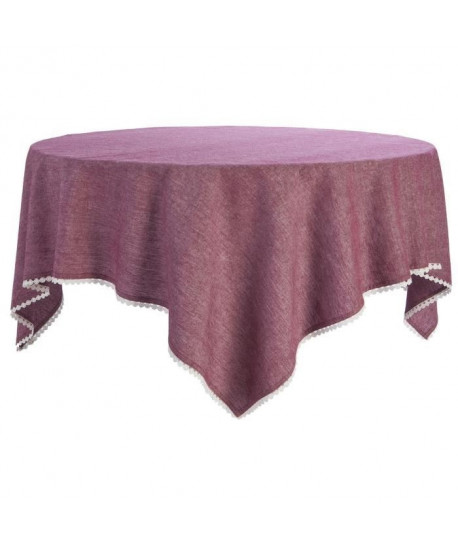 DEKOANDCO Nappe Chinny 100% coton  150x150 cm   Rouge