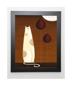 PARRY Image encadrée Feline and Two Leaves  47x57 cm  Marron