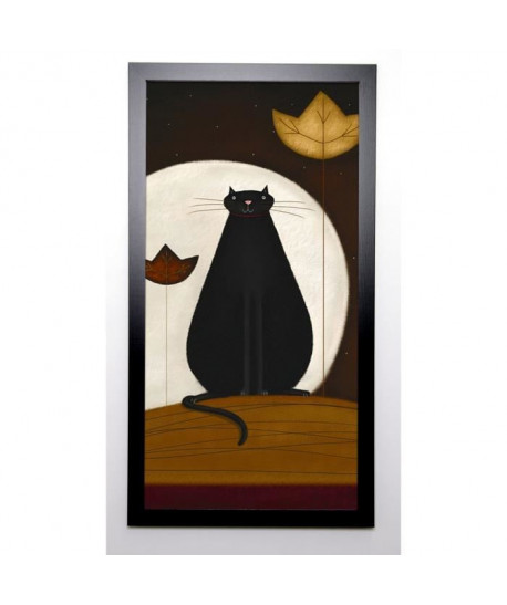 PARRY Image encadrée Cat and the Moon II 57x107 cm Marron