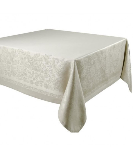 VENT DU SUD Nappe Jacquard TRENTO  168x250 cm  Blanc lin