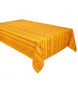 VENT DU SUD Nappe enduite SANARY  160 x 250 cm  Orange abricot