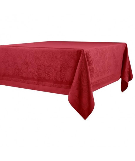 VENT DU SUD Nappe Jacquard TRENTO  168x168 cm Rouge pavot