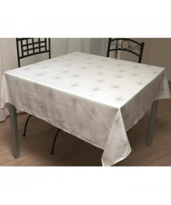 SOLEIL D\'OCRE Nappe de table carrée Strass 180x180 cm blanc