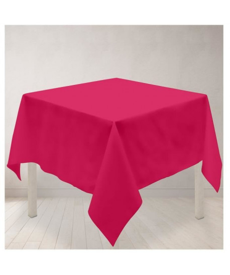 SOLEIL D\'OCRE Nappe carrée antitâches ALIX 180x180cm Framboise